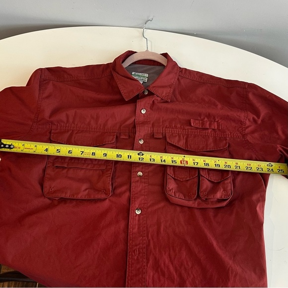 L.L. Bean Buzz Off Insect Shield Vented Fishing Shirt Red L Regular. - Picture 6 of 7